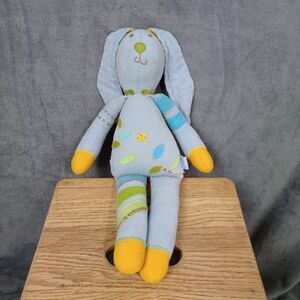 Serena & Lily Blue Stitched Patch Corduroy Bunny Rabbit Plush ‎ Decorate Rare